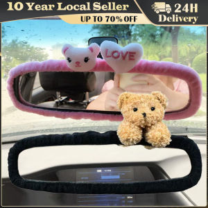 Cartoon Rear View Mirror Charming Car Rearview Mirror Cover with Elastic Glitter Car Rear View Animal Cute Car Accessories