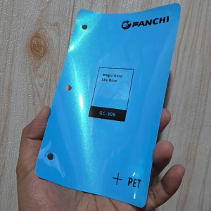 152cm Sticker FANCHI GC309 GC-309 PET Magic Gold Sky Blue / Meter