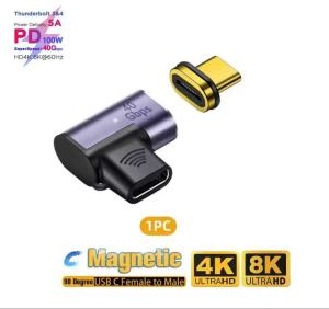 USB4.0 Thunderbolt3 Magnetic Adapter USB C To Type C 40Gbps 100W Fast Charging Magnet Converter Cable 8K 60Hz USB Type C Adapter