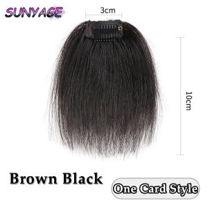 SUNYAGE Mens Frontal Real Hair Toupee Forehead Hairline Patch Mens hairline Fringe Extension for Volume wigs