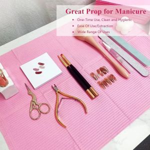 50pcs Disposable Hand Pad for Eyebrow Tattoo Makeup Foldable Bracket Table Cloth Flannelette Pad