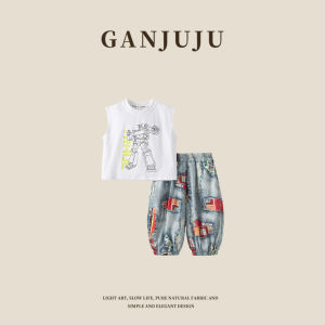 BOGUXIONG | Summer Boys Shorts Sleeve Print Vest and Pants Set