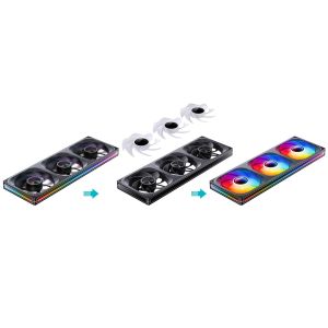 Jonsbo ZA-140/420 Computer Case Fan DIY Exchange 2 Sets Fan Blades 5V ARGB 140mm ZA-420BR PWM Reverse Combination Cooling Fan