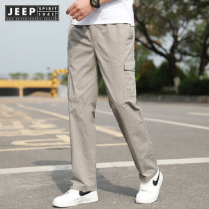 คอตต้นกางเกง Jeep Spirit 1941 กางเกงลำลองของผู้ชายบางเชือกผูกผ้า คอตต้นกางเกง กีฬาหลวมและตรงท่อ