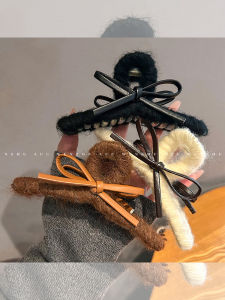 กิ๊บติดผมหนังลายผีเสื้อขนาดใหญ่สำหรับผู้หญิง กิ๊บติดผมทรงฉลาม สไตล์เกาหลี ฤดูใบไม้ร่วง/ฤดูหนาว กิ๊บติดผมแบบหนา ทรงเรขาคณิต