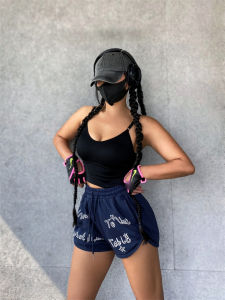 กางเกงขาสั้นทรงหลวมเอวสูงสำหรับผู้หญิง กางเกงขาสั้นสำหรับเต้นรำแจ๊ส วิ่ง ออกกำลังกาย ฤดูร้อน 2024 กางเกงขายาวทรงหลวม ผ้าฝ้ายผสมโพลีเอสเตอร์