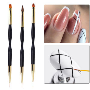 BORN PRETTY Double Head French Stripe Brushes For Nail Liner Brush 3D Tips Ultra-thin Line Drawing Pen UV Gel Painting Brushes Nail Art Tool