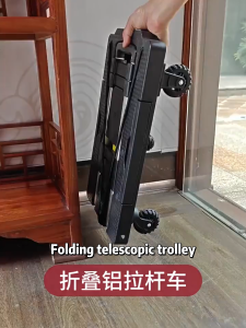 Large Capacity 6 Wheel Folding Handcart Portable Telescopic 300KG Luggage Cart Cart Heavy Duty Trolley Universal Use