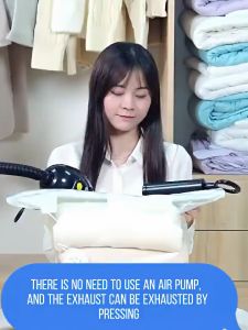 3D Travel Vacuum Compression Bag Clothes Storage Reusable Vacuum Seal Bag Space Saver No Need Pump