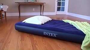 Folding inflatable mattress double household thickening and heightening inflatable mattress outdoor camping mattress easy to carry