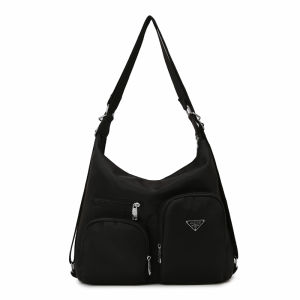 New 2025 Multi-Pocket Nylon Backpack Lightweight Travel Single Shoulder Double Shoulder Three-Use Crossbody Bag for Men And Women