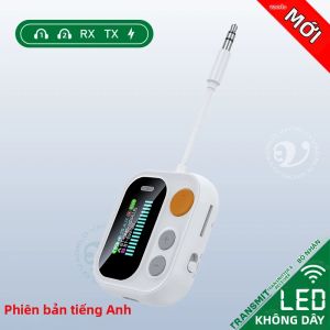 VAORLO | Bộ Thu Phát Âm Thanh Bluetooth 6.0 VAORLO Có Màn Hình LED Bộ Chuyển Đổi Âm Nhạc HIFI 35 Mm Aux TF Cho Máy Bay Không Dây Có Kết Nối Đa Điểm Mic