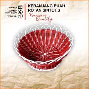 KERANJANG BUAH ANYAMAN SINTETIS BULAT TERBARU 2023/ TEMPAT BUAH UNIK MINIMALIS KEKINIAN /KERANJANG BUAH WARNA WARNI CANTIK UKURAN DIAMETER 25 CM