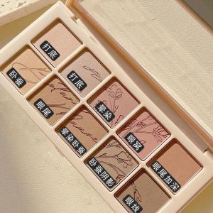 Matte Ten Colors Eyeshadow Palette Niche Brand New 2023 Popular Cement Color Milk Tea Color New Arrival KWHYR