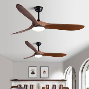 LANTU 132CM Large Ceiling Fan Lighting Big Wind Power LED Ceiling Fan Light Simple Living Room Office Merchant/Household Retro Restaurant Frequency Conversion Integrated Fan Chandelier