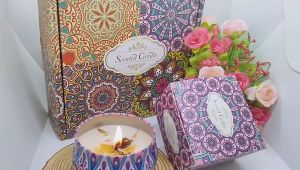 🇸🇬🔥SG STOCK🔥4Pcs /Set Present Set Dry Flower Scented Candles Household Living Room Smoked Bedroom Candle Gift Box Set