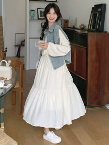 White Long Sleeve Dress Set Womens Autumn 2025 New Style Early Autumn Fashionable Complete Set Korean Style Commute Dress