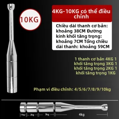 WEIXING | Tạ Gậy Hai Đầu Thép Đúc Cao Cấp Điều Chỉnh Trọng Lượng Chuyên Dụng