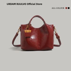 URCDN RDALVO | Leather Red Wedding All-purpose Womens Bucket Bag