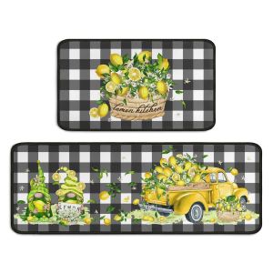 VIKAMA 2 Chiếc Bí Ngô Xanh Nhà Bếp Hành Lang Thảm Chạy Chống Trơn Trượt Chống Mệt Mỏi Chống Thấm Nước Có Thể Giặt Thảm Trải Sàn Cho Trang Trí Nhà