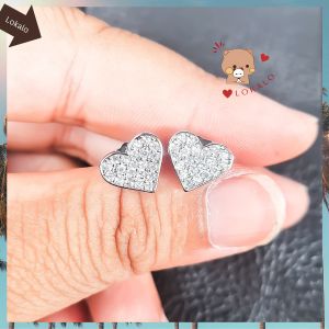 Đôi bông tai nữ đẹp hình trái tim đeo dễ thương Lokalo 24.7.23