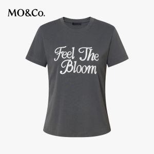 MO&Co. | Tailored Stretchable Artistic Font Print T-shirt