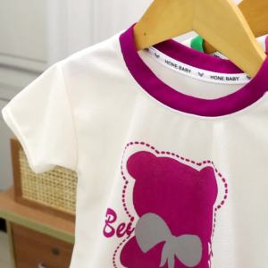 LOBER ชุดเซ็ทเด็ก ชุดเซตเด็กผู้หญิง ชุดเด็กผู้ชาย เสื้อ + กางเกงขาสั้น ชุดเด็กโต ชุดแฟชั่นเด็กผู้หญิง