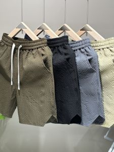 Casual Loose Bubble Cloth Beach Short Pants Mens Summer Fashion Brand Breathable Straight Leg Sporty Five-Quarter Length