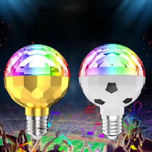 6W LED Disco Light Bulb E27 Rotating Strobe Bulbs RGB Color Crystal Stage Party Lights Disco Lamp Christmas lights AC85-265V