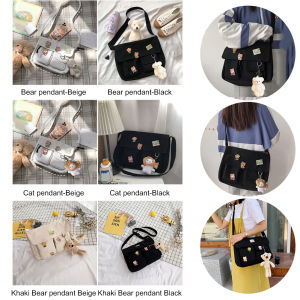 MOJOYCE Túi Đeo Chéo Nữ Túi Đeo Chéo Harajuku Nhật Bản Túi Đưa Thư Sức Chứa Lớn Huy Hiệu Mặt Dây Chuyền Để Mua Sắm