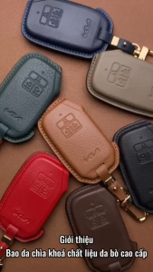 Bao Da Ép Form Chìa Khoá Ô Tô KIA-D5 Kia Carnival 2022 Smartkey 5 Nút Bấm Bao Da May Thủ Công Handmade