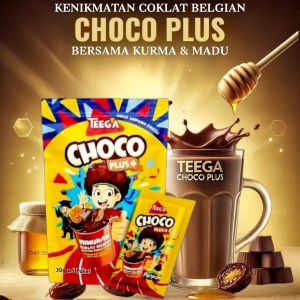 Teega Drink Choco Plus Minuman Coklat Belgian Bersama Kurma Dan Madu /Satu Pack 5 SACHET