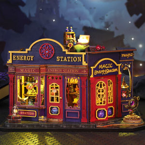Magical บ้านตุ๊กตามินิตุ๊กตา DIY Assembly Building ชุดงานฝีมือไม้ 3D ปริศนาทําของเล่นตกแต่งด้วยเฟอร์นิเจอร์