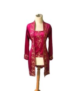 Kebaya Ibu Besan Kuthu Baru Modern Bahan Beludru Full Bordir Elegan Terbaru