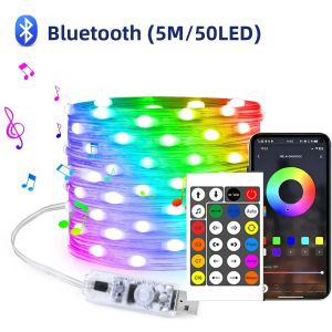 Đèn LED Dây Rèm Trang Trí Giáng Sinh USB Đèn Nền Điều Khiển Bằng Ứng Dụng Dùng Cho Tiệc Sinh Nhật Cây Thông Noel Phòng Ngủ Trang Trí Ngày Lễ
