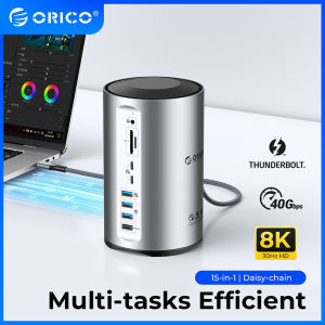 ORICO Thunderbolt 3 Loại C Trạm Nối Đối Với MacBook Pro M1 M2 USB 3.0 HUB 8K HDMI-Tương Thích DP RJ45 Âm Thanh Với Bộ Chuyển Đổi Điện
