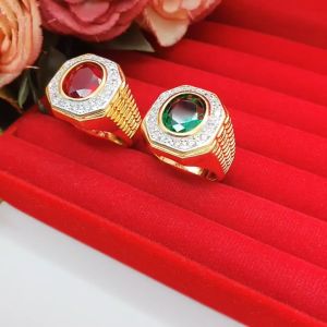 แหวนทองฝังพลอยล้อมเพชร เสริมบารมี ชุบทอง งานสวย ทองปลอม ใส่ในชีวิตประจำวันได้ เรียบหรู ใส่ได้ทุกโอกาส