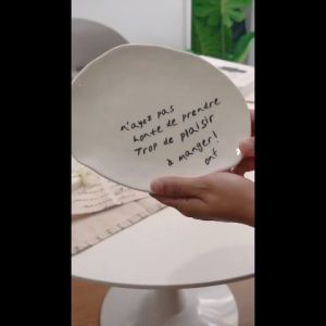 Nayez Aesthetic Irregular Plate/Ceramic Butter Knife/Piring Aesthetic Ala Cafe Korea Perancis Italia