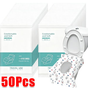50Pcs Large Waterproof Toilet Cover Disposable Toilet Seat Portable Individually Toddlers Adults Toilet Pad