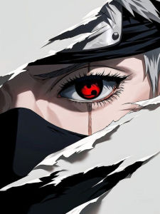 Anime Red Eye 5D Diamond Mosaic Full Round/Square DIY Diamond Painting Complete Kit Home Decor for Bedroom