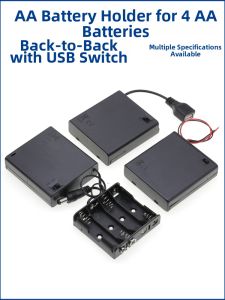 4-Cell AA Battery Box with Wire Switch 5-Number Four-Cell Battery Box 6V Battery Case Suitable for 5-Number 4-Cell Batteries