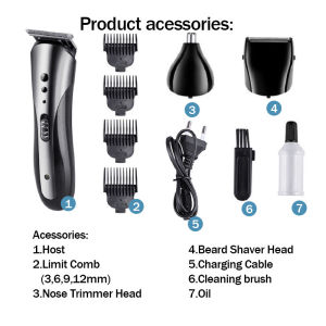 Kemei Multifunctional Rechargeable 3 In 1 Rechargeable Shaver & Trimmer for Hair and Nose KM-1407