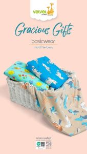 Setelan Anak Pendek Kancing Depan Velvet Junior Gracious Gift Bahan Kaos Lembut