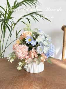 Luxury Artificial Flowers Rose Echinacea Hydrangea Home Decor Table Centerpiece Wedding Decoration Silk Flower Bouquet Indoor Space