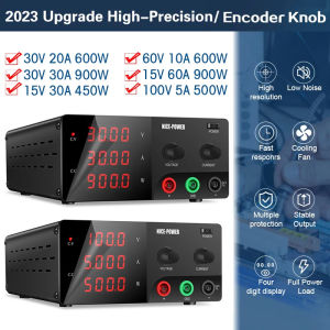 ปรับแหล่งจ่ายไฟในห้องปฏิบัติการ DC 30V 20A 60V 10A ปรับแรงดันไฟฟ้าม้านั่งควบคุมสวิตช์จ่ายไฟสลับ30V 30A 900W สำหรับชาร์จแบตเตอรี่