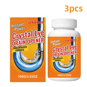 Jakehoe | Jakehoe Drain Pipe Cleaner Drainage Pipe Kitchen Bathroom Toilet Odor Eliminator Household Solid Crystal Lye Drain Opener 100g