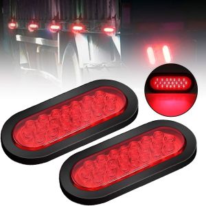 Trailer Truck Boat Bus LED Oval Stop Turn Tail Brake Light Marker Lights Sealed Surface Mount 12V-24V Waterproof for Trailer RV