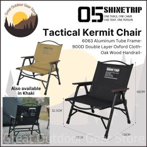 ShineTrip Outdoor Camping Kermit Chair 05 Series Tactical Chair Lightweight Foldable Portable Black