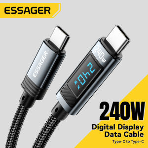 2m Essager 240W Digital display USB Type C To USB C Cable PD 3.1 Fast Charging Wire For Macbook Pro for iPhone 16 pro max