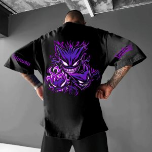 Pokémon Animationอนุพันธ์Gengarพิมพ์ผู้ชายและผู้หญิงแฟชั่นฤดูร้อนเสื้อยืดขนาดใหญ่、Hoodie、กางเกงขาสั้นและกางเกงวอร์ม